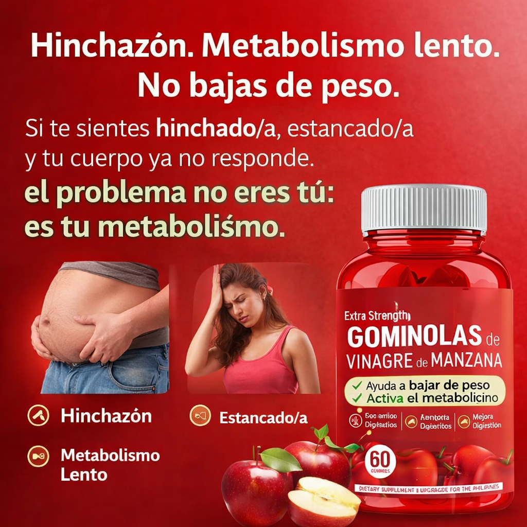 Gominolas de Vinagre de Manzana – Quema grasa, baja de peso y reactiva tu metabolismo