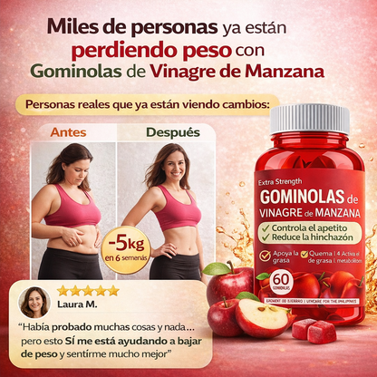 Gominolas de Vinagre de Manzana – Quema grasa, baja de peso y reactiva tu metabolismo